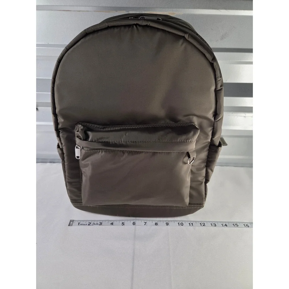 Wild Fable Green Puffer Backpack Recycled Polyester Front Pocket NWT